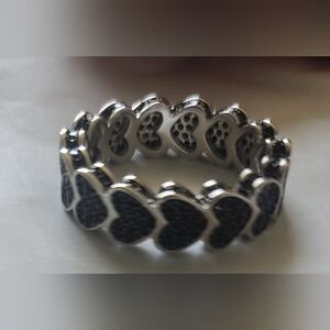 Silver Heart Eternity Ring